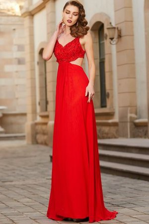 Robe de soirée longue appliques manche nulle bretelles spaghetti grandes bretelles - Photo 3