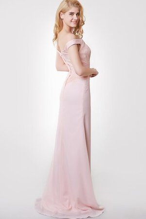 Sencillo Vestido de Dama de Honor de Escote con Hombros caídos de Encaje Adorno - Foto 4