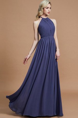 Robe demoiselle d'honneur naturel a-ligne manche nulle en chiffon de princesse - Photo 6