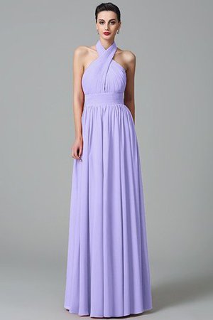 Robe demoiselle d'honneur a-ligne de princesse de lotus de dos nu avec chiffon - Photo 17