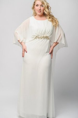 Robe de bal avec zip avec cristal col en bateau avec manche 1/2 avec chiffon - Photo 1
