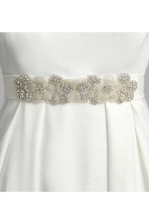 Kurze Ärmeln ewiges Satin schlichtes informelles Brautkleid mit Perlen - Bild 8