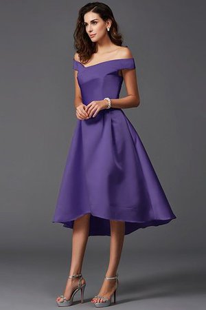 A Linie Schulterfrei Hoch Niedrig Rocklänge-asymmetrisches Mini Brautjungfernkleid - Bild 24