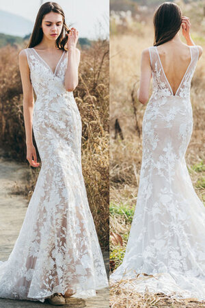 Abito da sposa in stain elastico retro incantevole all aperto lunghi in pizzo - Foto 1
