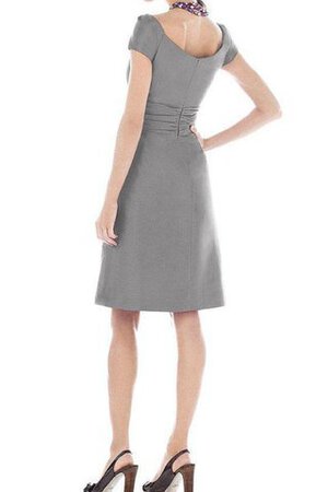 A-Line Reißverschluss V-Ausschnitt Satin knielanges Brautjungfernkleid - Bild 2