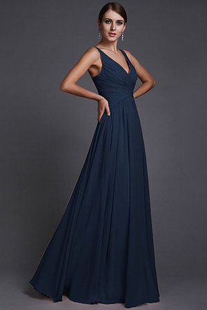 Normale Taille A Linie V-Ausschnitt Prinzessin Bodenlanges Brautjungfernkleid - Bild 8