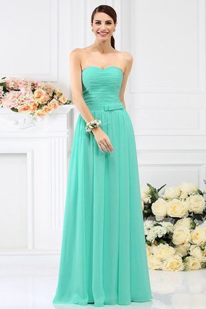 Drapiertes Prinzessin A Linie Bodenlanges Brautjungfernkleid aus Chiffon - Bild 15