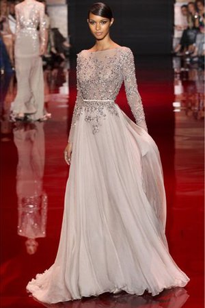 Robe de soirée longue de princesse de col haut appliques ligne a