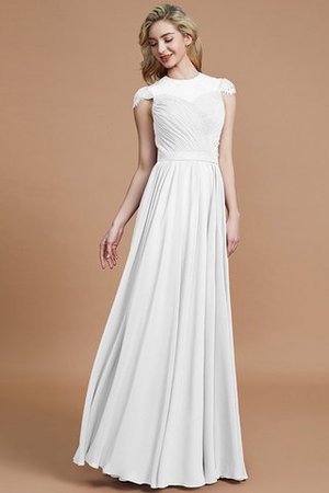 Abito da Damigella in Chiffon Principessa con Manica Corte Naturale A-Line - Foto 34