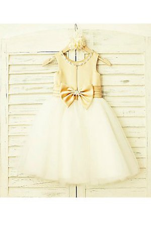 Robe de cortège enfant naturel avec zip a-ligne en tulle encolure ronde - Photo 3