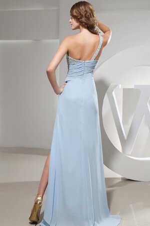 Robe de soirée long avec sans manches bandouliere spaghetti avec perle avec chiffon - Photo 6