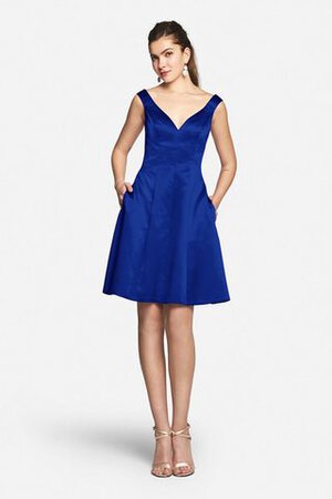 Vestido de Dama de Honor de Corte-A de Sin mangas de Escote en V de Corto con Bolsillos - Foto 21