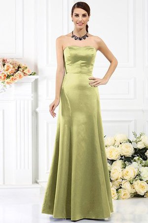 Robe demoiselle d'honneur longue de fourreau de bustier avec zip en satin - Photo 7