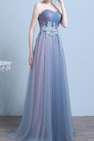 Ärmellos plissiertes Vintage romantisches Brautjungfernkleid mit Sweep zug aus Tüll - Bild 3