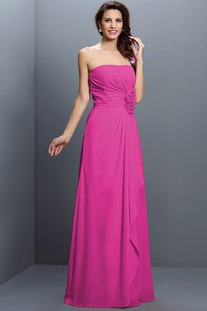 Robe demoiselle d'honneur longue de bustier avec zip avec fleurs en chiffon - Photo 11