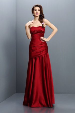 Ärmellos Trägerlos Gerüschtes Prinzessin Bodenlanges Brautjungfernkleid - Bild 1