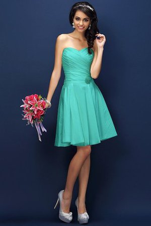 Robe demoiselle d'honneur bref naturel plissé au drapée textile taffetas - Photo 13