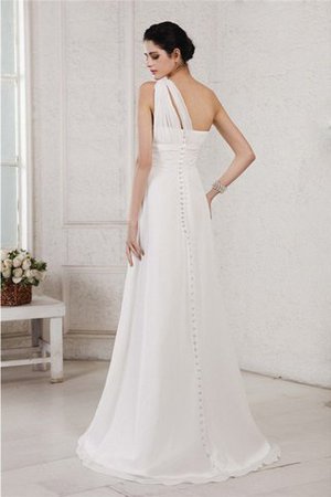 Robe de mariée longue fermeutre eclair ligne a de traîne courte avec sans manches - Photo 2