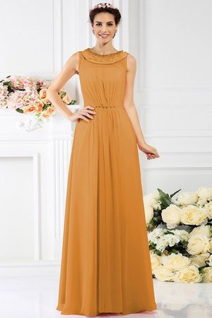 Boot-Ausschnitt Chiffon Reißverschluss Prinzessin Bodenlanges Brautjungfernkleid - Bild 20