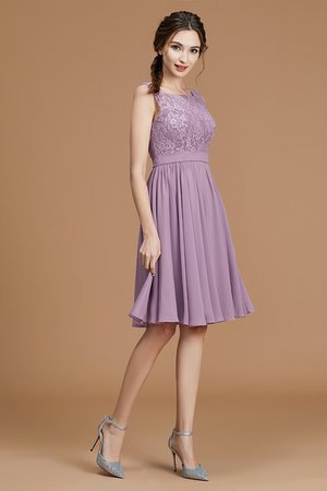 A-Line Reißverschluss Attraktiv Mini Brautjungfernkleid mit Natürlicher Taille - Bild 7