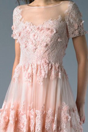 Spitze Reißverschluss kurze Ärmeln normale Taille Ballkleid mit Applike mit Bordüre - Bild 3