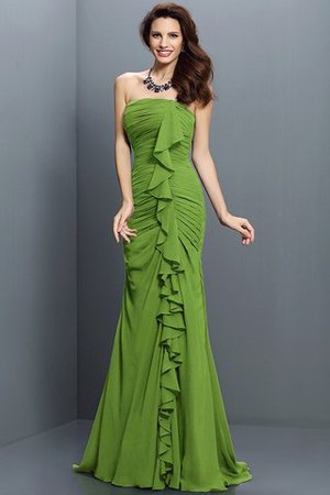 Meerjungfrau Stil Ärmelloses Chiffon Bodenlanges Brautjungfernkleid mit Empire Taille - Bild 14