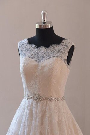 Plissiertes a linie Spitze gerüschtes Brautkleid mit Bordüre - Bild 2