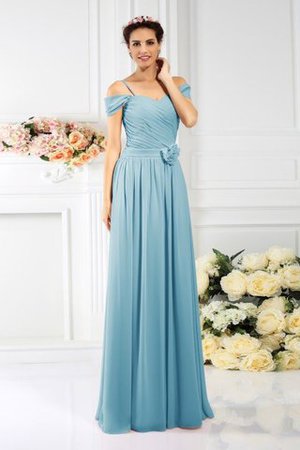 Robe demoiselle d'honneur plissage de princesse manche nulle en chiffon avec zip - Photo 3