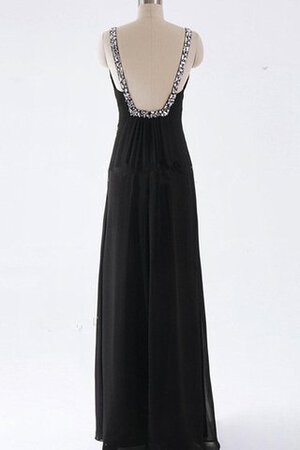 Robe de bal simple de col en v avec perle décolleté dans le dos avec sans manches - Photo 3