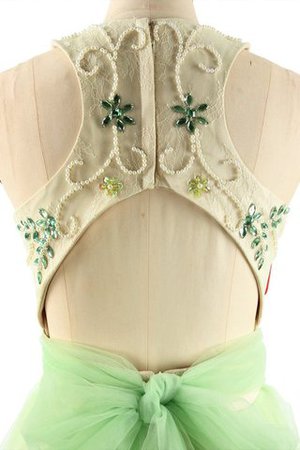 Nackenband Tüll Anständiges Bodenlanges Abendkleid mit Perlen - Bild 5