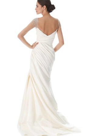 Sencillo Vestido de Novia de Corte-A en Tafetán de Mangas Illusion de Largo - Foto 2