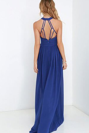 Robe demoiselle d'honneur simple plissé a-ligne dénudé avec sans manches - Photo 4