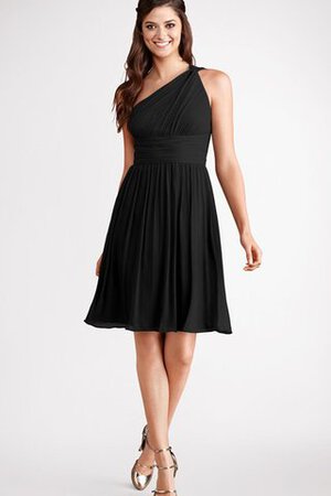 Ein Schulter trägerloser Ausschnitt Chiffon A-Line mini Brautjungfernkleid - Bild 18