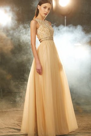 Vestido de Noche de Corte-A en Tul de Escote redondo de Espalda Descubierta de Largo - Foto 5