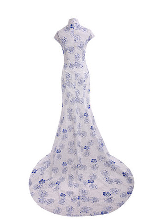 Sencillo Vestido de Noche de Corte princesa en Encaje de Manga corta - Foto 5