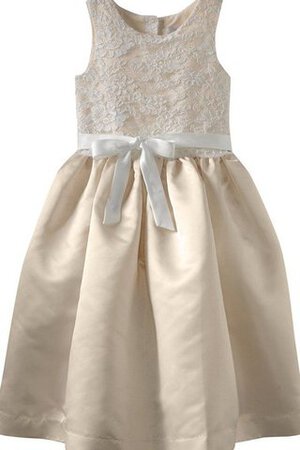 Ärmellos A-Line Blumenmädchenkleid mit Schmetterlingsknoten mit Applike - Bild 1