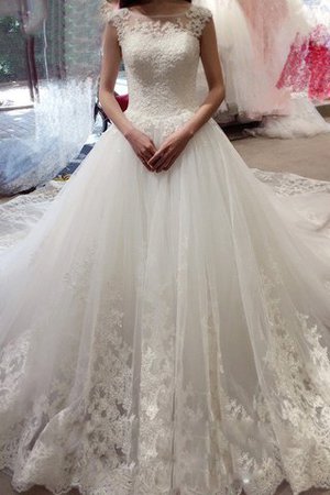Clasico Vestido de Novia de Corte Evasé de Natural de Cordón de Cola Corte - Foto 1