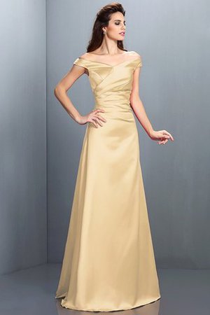Robe demoiselle d'honneur longue en satin avec zip longueur au ras du sol en forme - Photo 6