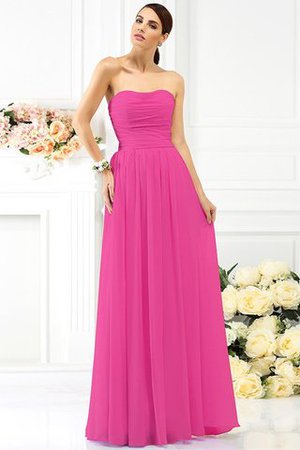 Vestido de Dama de Honor de Sin mangas de Largo de Escote sin tirantes de Plisado - Foto 11