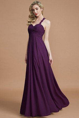 Robe demoiselle d'honneur avec zip jusqu'au sol manche nulle avec chiffon ruché - Photo 19