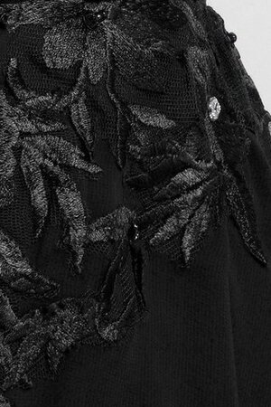 Robe de bal avec cristal avec manche courte trou serre elevé decoration en fleur - Photo 4