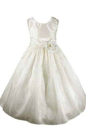 Abito da Cerimonia Bambini Senza Maniche Naturale con Piega A-Line Ball Gown Cappellino - Foto 1