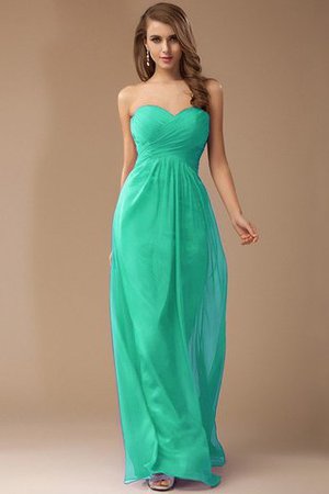 Empire Taille Ärmelloses Enges Chiffon Bodenlanges Brautjungfernkleid - Bild 14