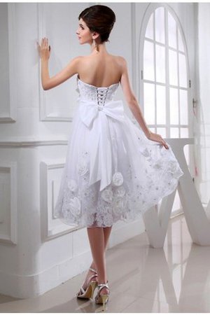 Robe de mariée courte appliques de bustier de longueur à genou en organza - Photo 2