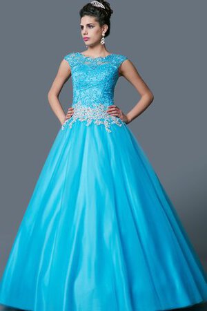 Vestido de 15 años en Tul de Hasta el suelo de Barco de Abalorio de Apliques - Foto 1