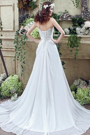 Abito da Sposa Spazzola Treno Cinghia in rilievo A Terra con Perline Senza Vita Semplice - Foto 4