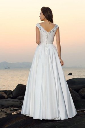 Ewiges V-Ausschnitt Ärmelloses A-Linie Extravagantes Brautkleid - Bild 2