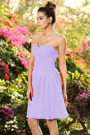 Normale Taille Ärmelloses Chiffon Drapiertes Knielanges Brautjungfernkleid - Bild 19