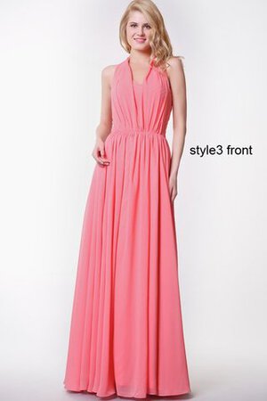 Robe demoiselle d'honneur plissé simple avec zip de lotus ruché - Photo 6