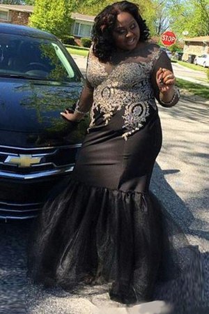 Robe de bal naturel avec zip lache de sirène en tulle - Photo 1